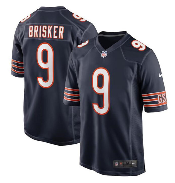 Men's Chicago Bears #9 Jaquan Brisker Navy Stitched Football Game Jersey